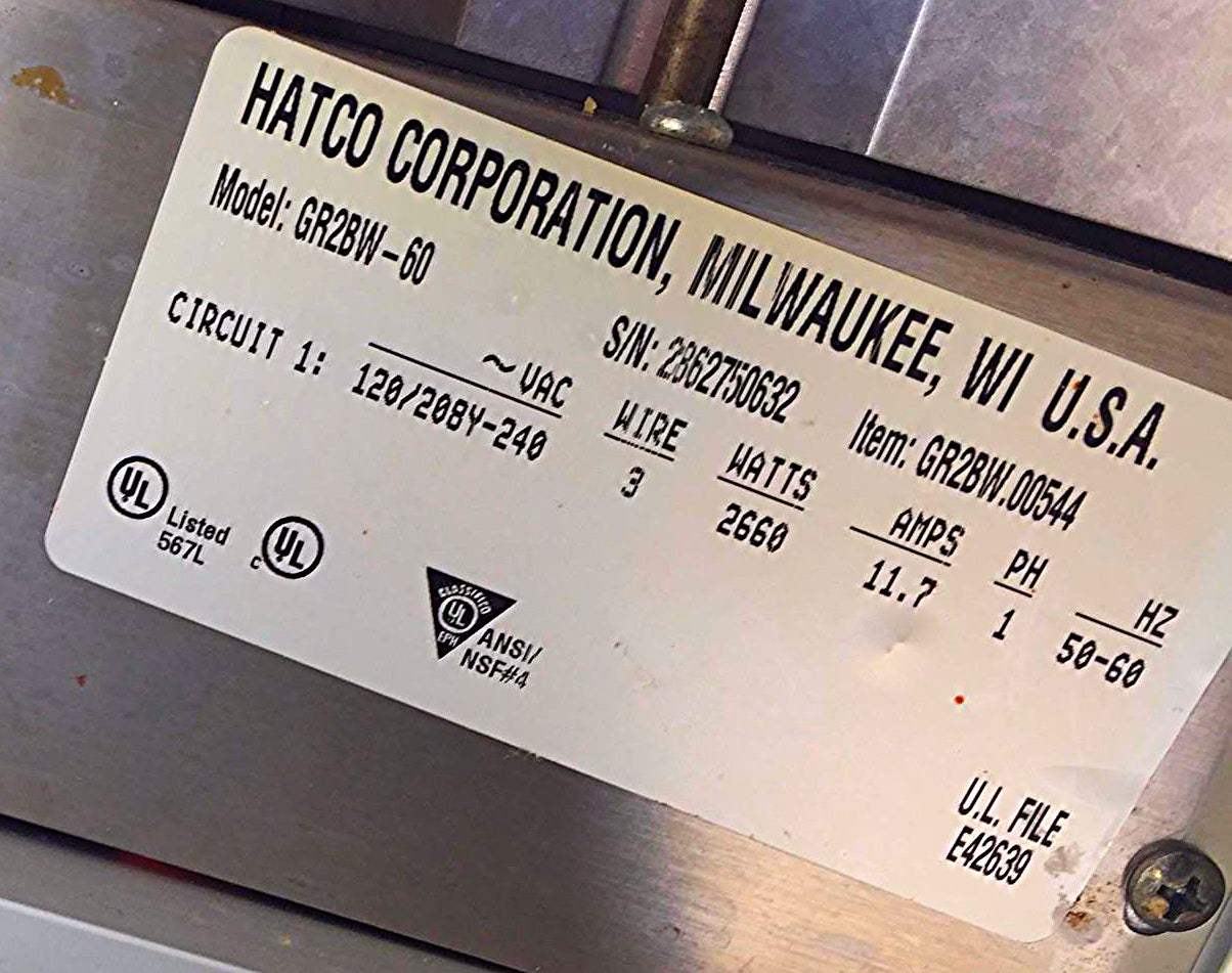 HATCO GR2BW-60 BUFFET WARMER GLO-RAY® RESTAURANT INFRARED STRIP HEATER FREE SHIP