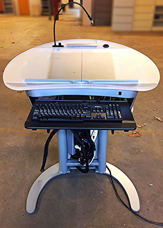 KI WHARTON LECTERN HEIGHT ADJUST PODIUM MOBILE CART DRAWER WATCH VIDEO FREESHIP