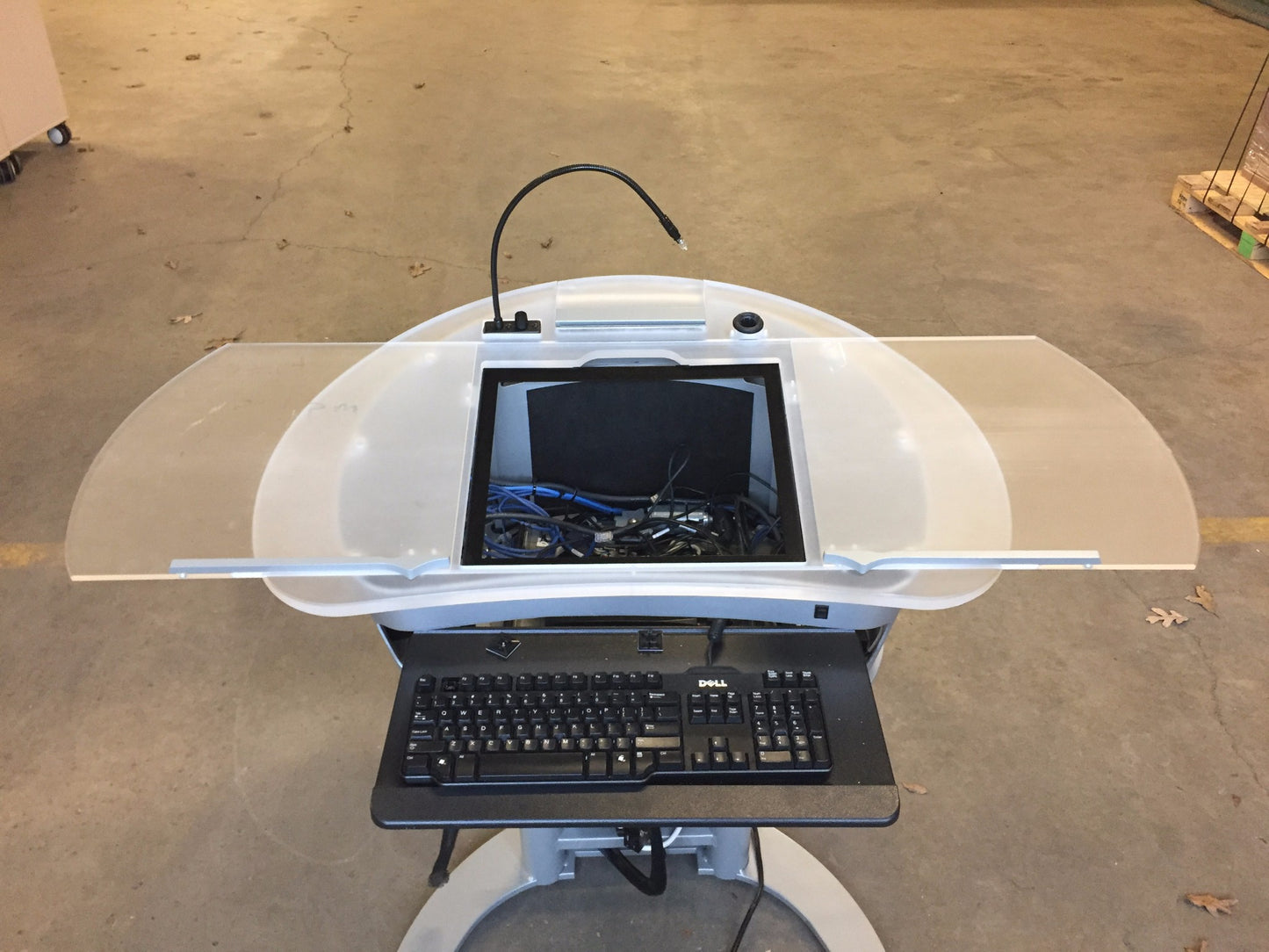 KI WHARTON LECTERN HEIGHT ADJUST PODIUM MOBILE CART DRAWER WATCH VIDEO FREESHIP