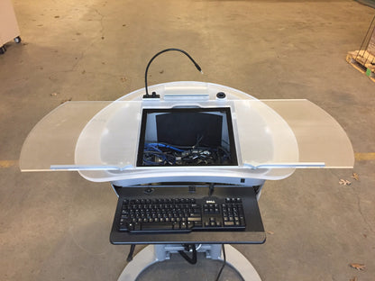 KI WHARTON LECTERN HEIGHT ADJUST PODIUM MOBILE CART DRAWER WATCH VIDEO FREESHIP