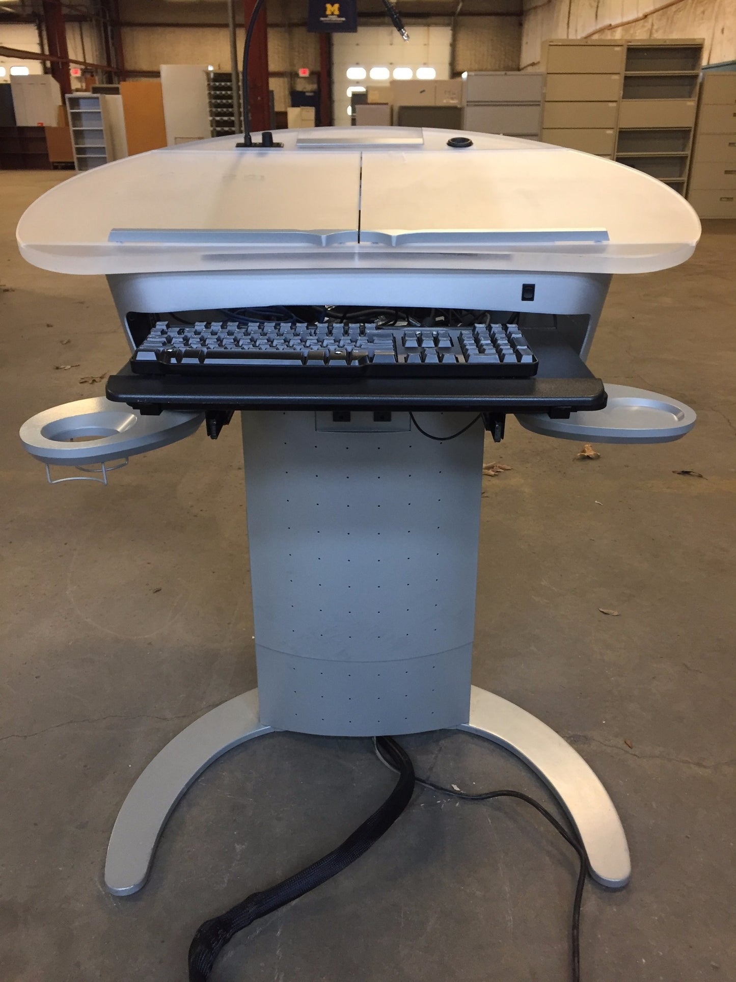 KI WHARTON LECTERN HEIGHT ADJUST PODIUM MOBILE CART DRAWER WATCH VIDEO FREESHIP