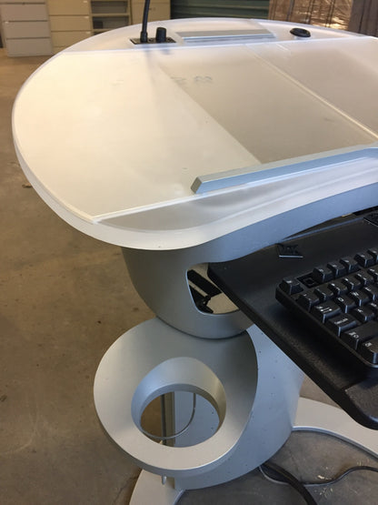 KI WHARTON LECTERN HEIGHT ADJUST PODIUM MOBILE CART DRAWER WATCH VIDEO FREESHIP