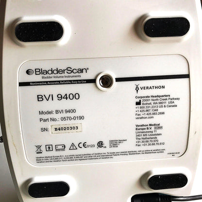VERATHON BVI9400 BLADDER VOLUME SCAN 3D ULTRASOUND TRANSDUCER BATTERY WATCHVIDEO