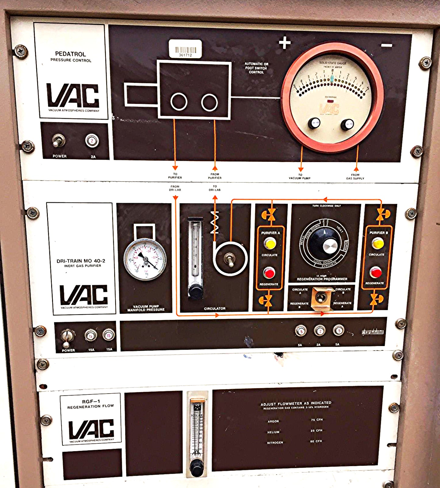 VAC HE-553-2 VACUUM ATMOSPHERES GLOVE BOX DRI-LAB M0-40-2H PUMP PURIFIER FREESHP