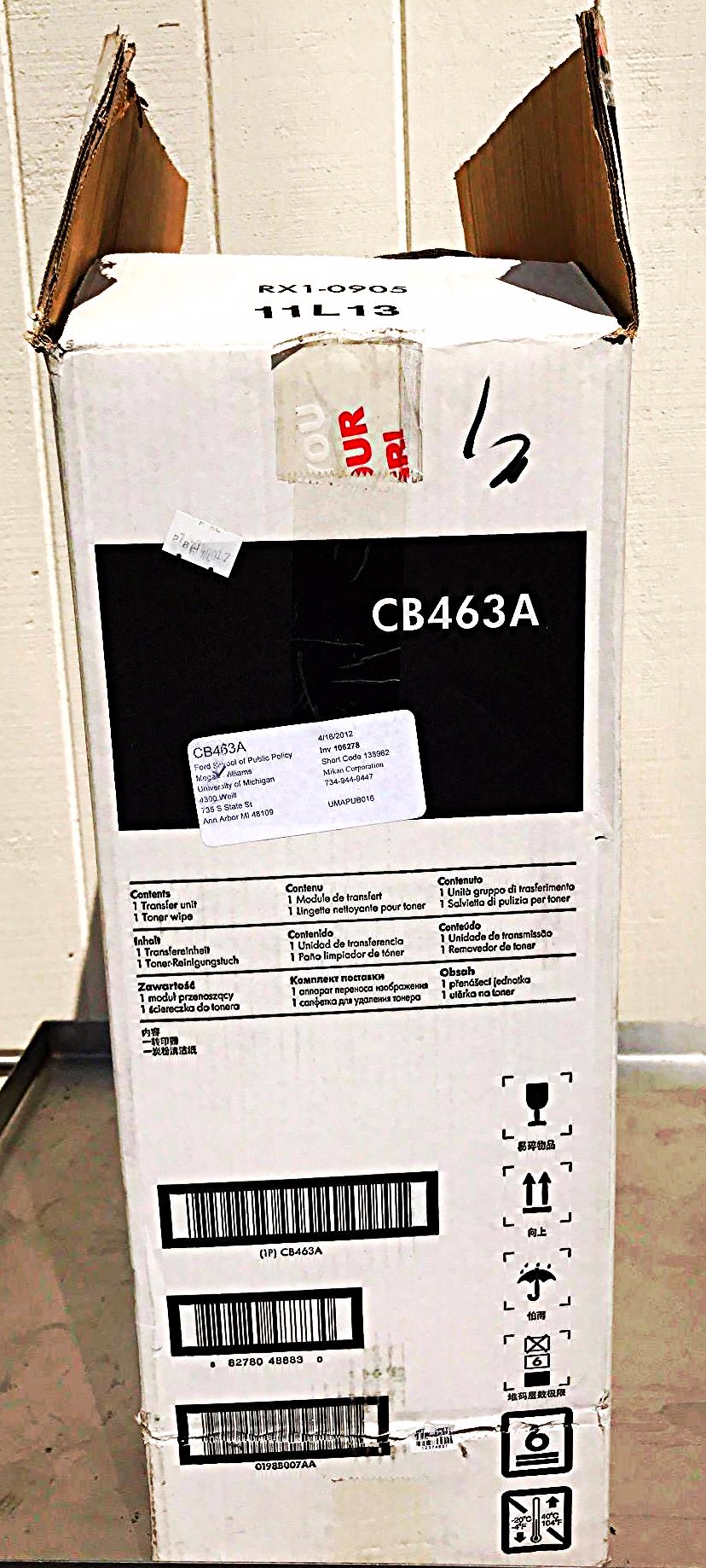 BNEW SEALED IN ORIGINAL BOX HP CB463A COLOR LASERJET IMAGE TRANSFER KIT FREESHIP