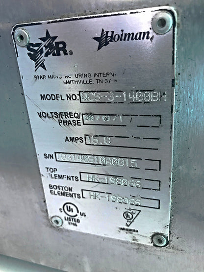 STAR HOLMAN QCS-3-1400HB CONVEYOR COMMERCIAL TOASTER WATCH VIDEO FREE SHIPPING