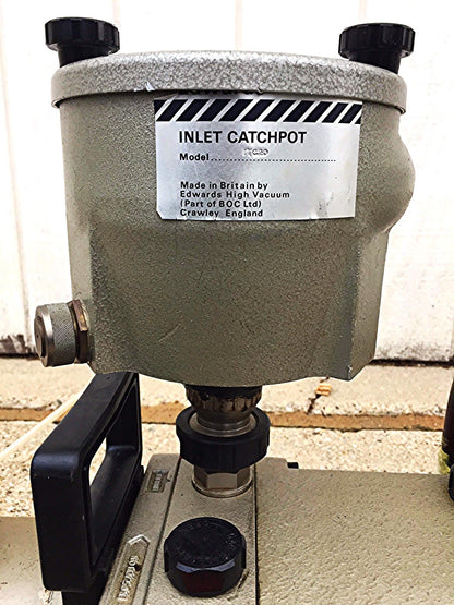 EDWARDS TWO STAGE E2M8 TRIVAC 8 VACUUM PUMP with ITC-20 INLET CATCHPOT FREE SHIP