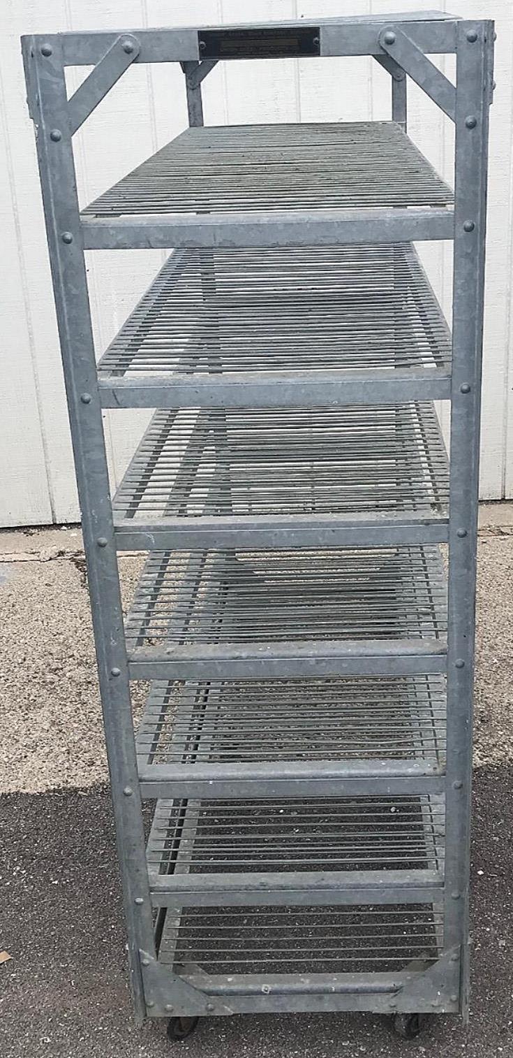 BAKER'S RACK CART 8SHELVES on Wheels RARE INDUSTRIAL VINTAGE GALVANIZED FREESHIP