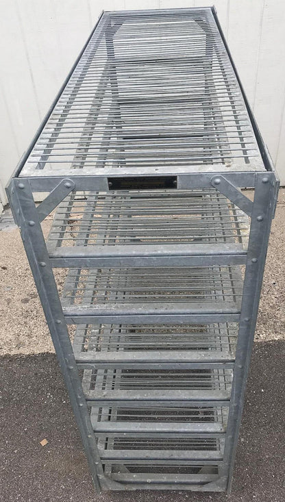 BAKER'S RACK CART 8SHELVES on Wheels RARE INDUSTRIAL VINTAGE GALVANIZED FREESHIP