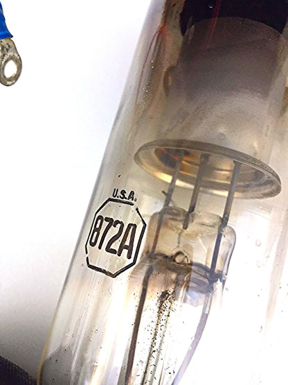 2 MILITARY RCA 872A VAPOR TYPE ELECTRON RADIOTRON VACUUM TUBES & PIN TUBE SOCKET