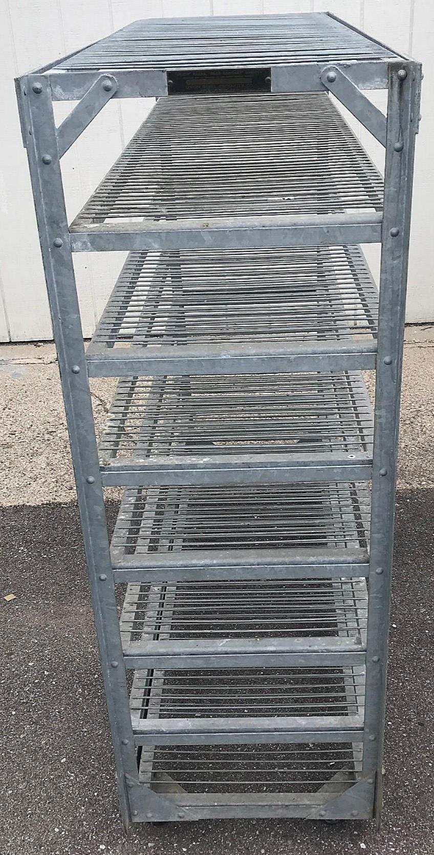 BAKER'S RACK CART 8SHELVES on Wheels RARE INDUSTRIAL VINTAGE GALVANIZED FREESHIP