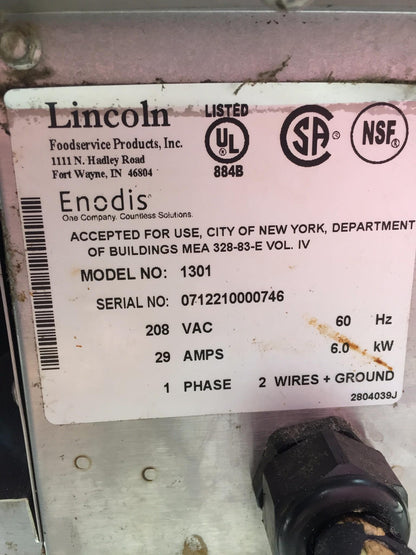 LINCOLN 1301 DIGITAL PIZZA CONVEYOR IMPINGER MANITOWOC OVEN WATCH VIDEO FREESHIP