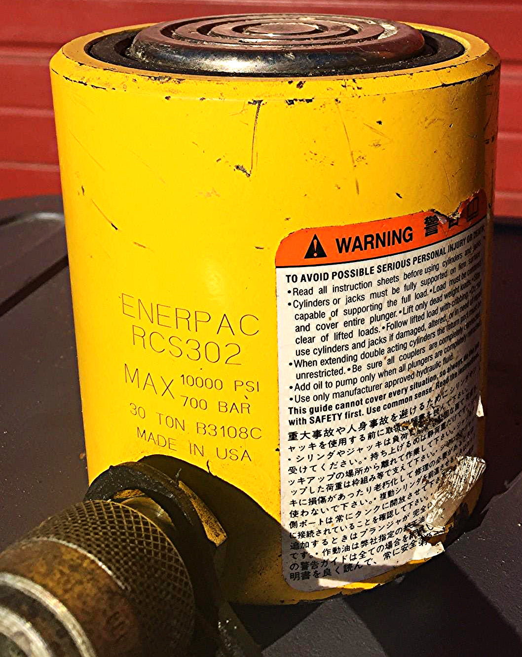 ENERPAC RCS 302 Single Acting Steel Hydraulic Cylinder 30 Ton Capacity FREE SHIP