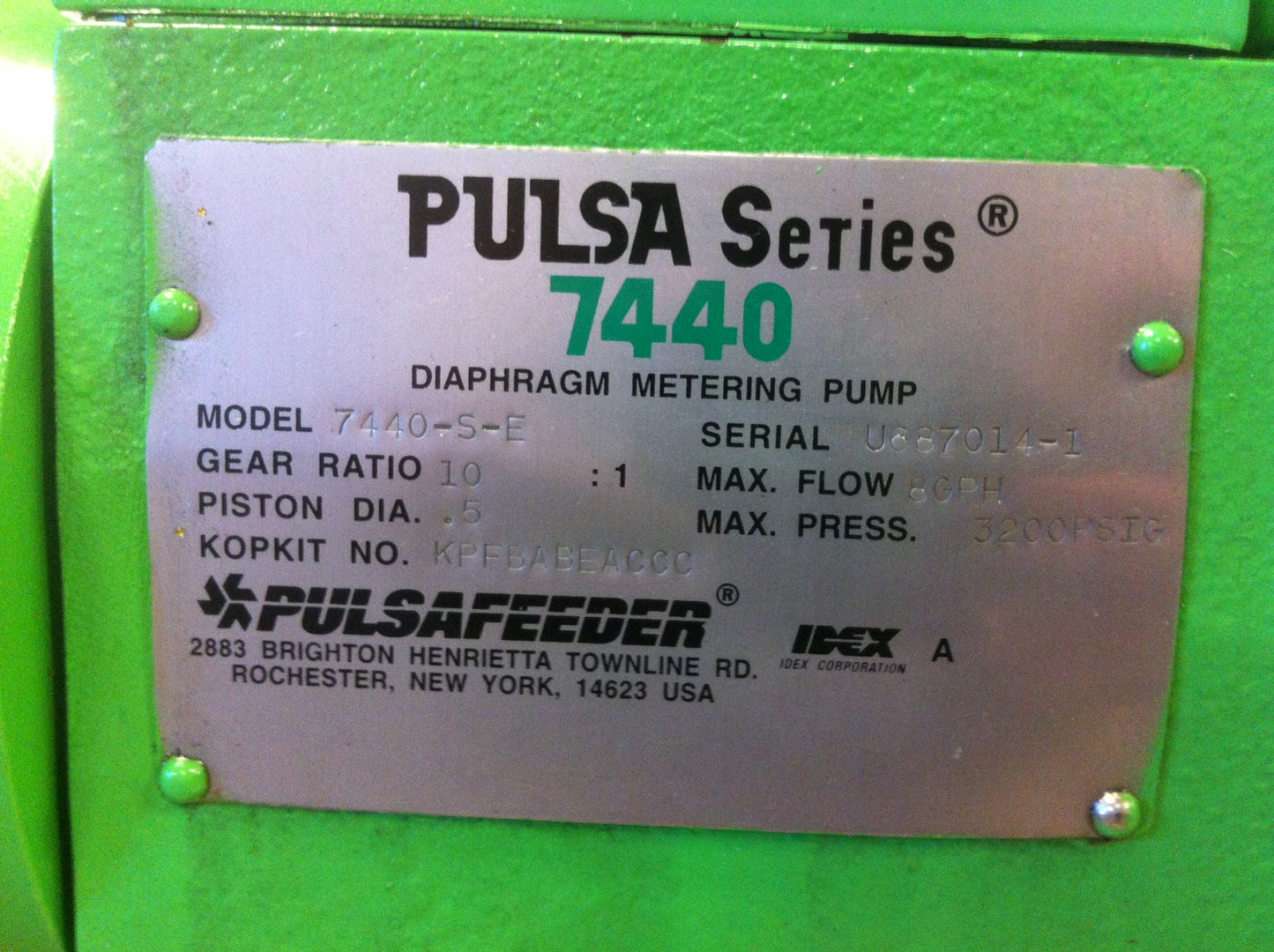 Lot 3 PULSA 7440 SERIES PULSAFEEDER DIAPHRAGM METERING PUMP s