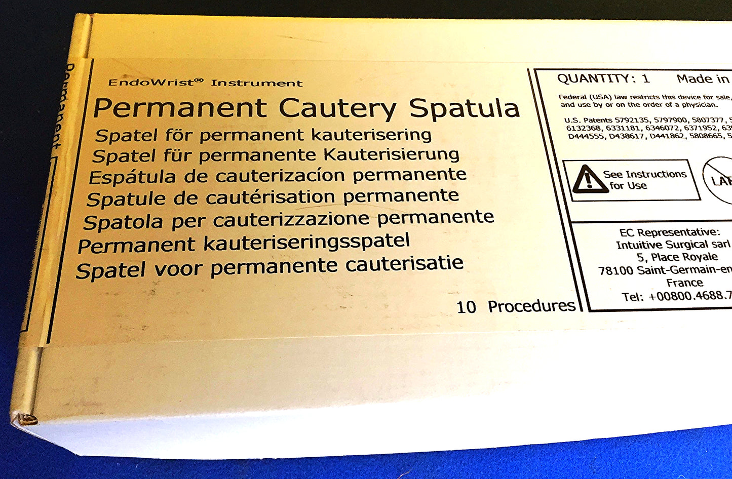 B.NEW PERMANENT CAUTERY SPATULA ENDOWRIST INSTRUMENT INTUITIVE SURGICAL FREESHIP