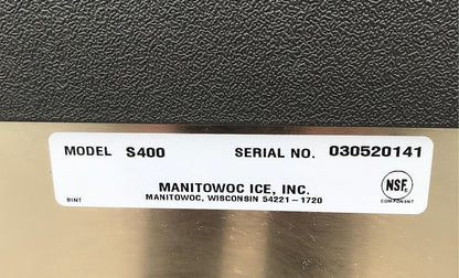 MANITOWOC QY0285W 285lbs/Day HALF DICE WATER COOLED ICE MAKER S400 BIN FREE SHIP