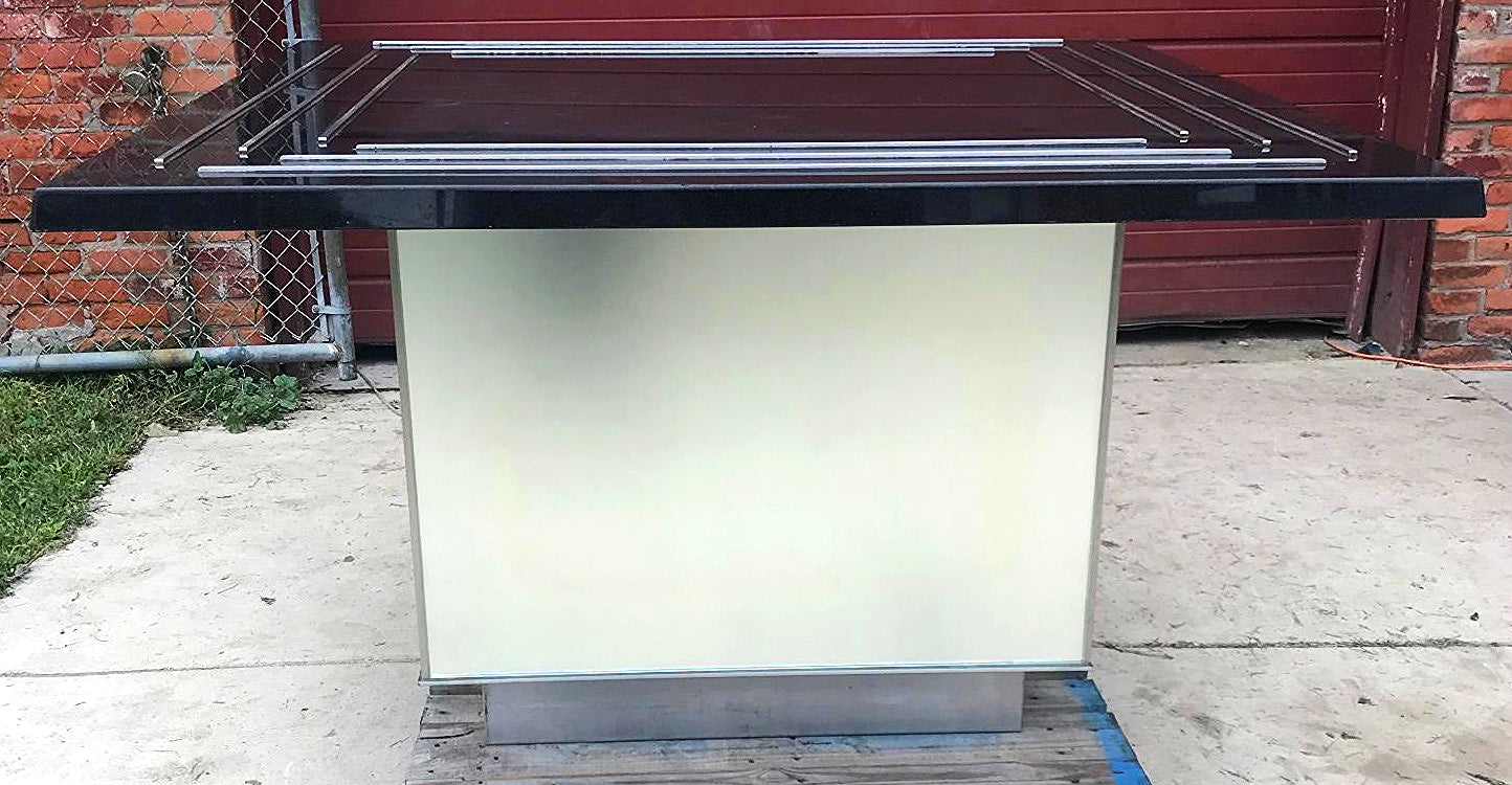 COVIDPICKUP DISPLAY MERCHANDISER 5x5' Foot BLACK GRANITE MEETING ISLAND FREESHIP