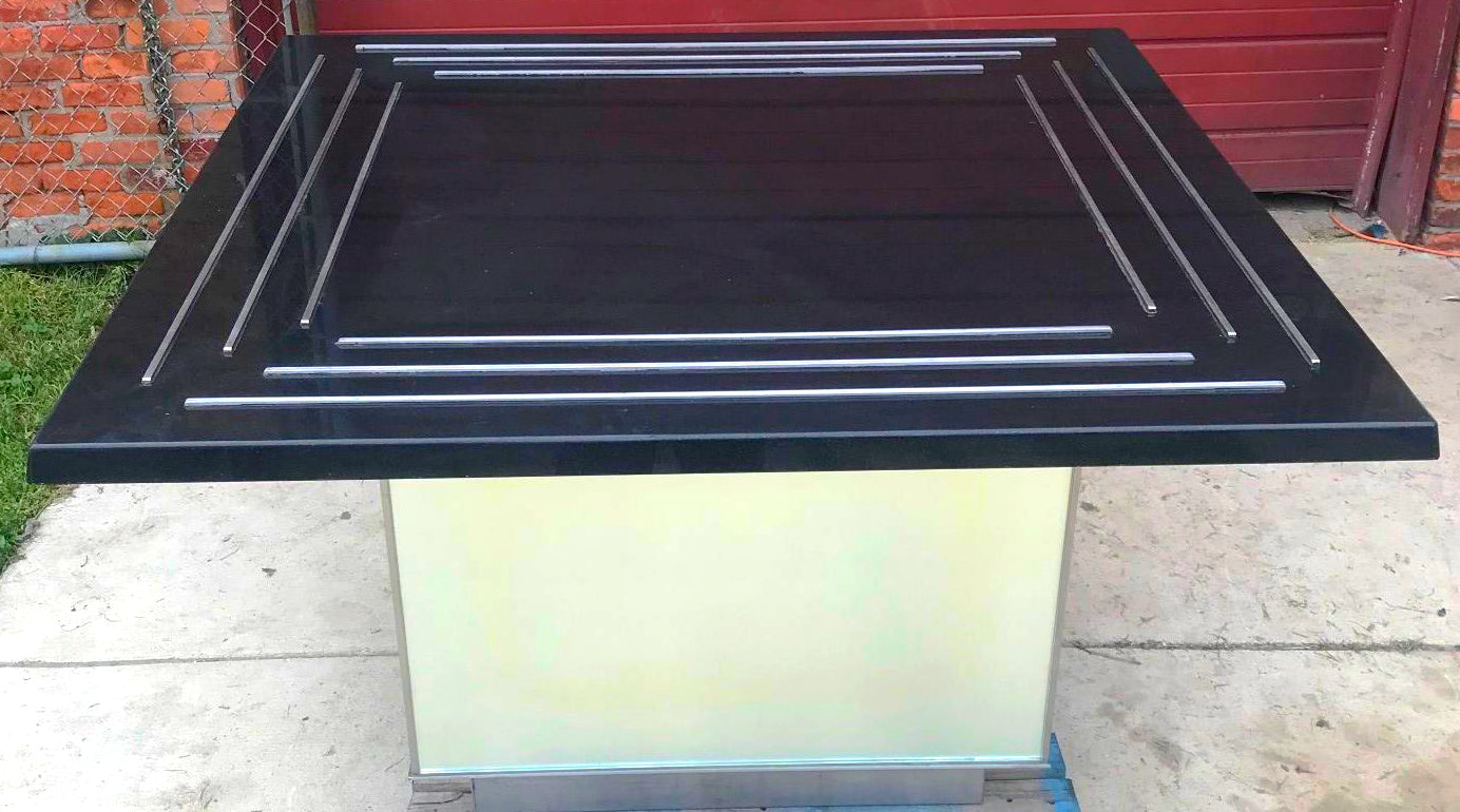 COVIDPICKUP DISPLAY MERCHANDISER 5x5' Foot BLACK GRANITE MEETING ISLAND FREESHIP