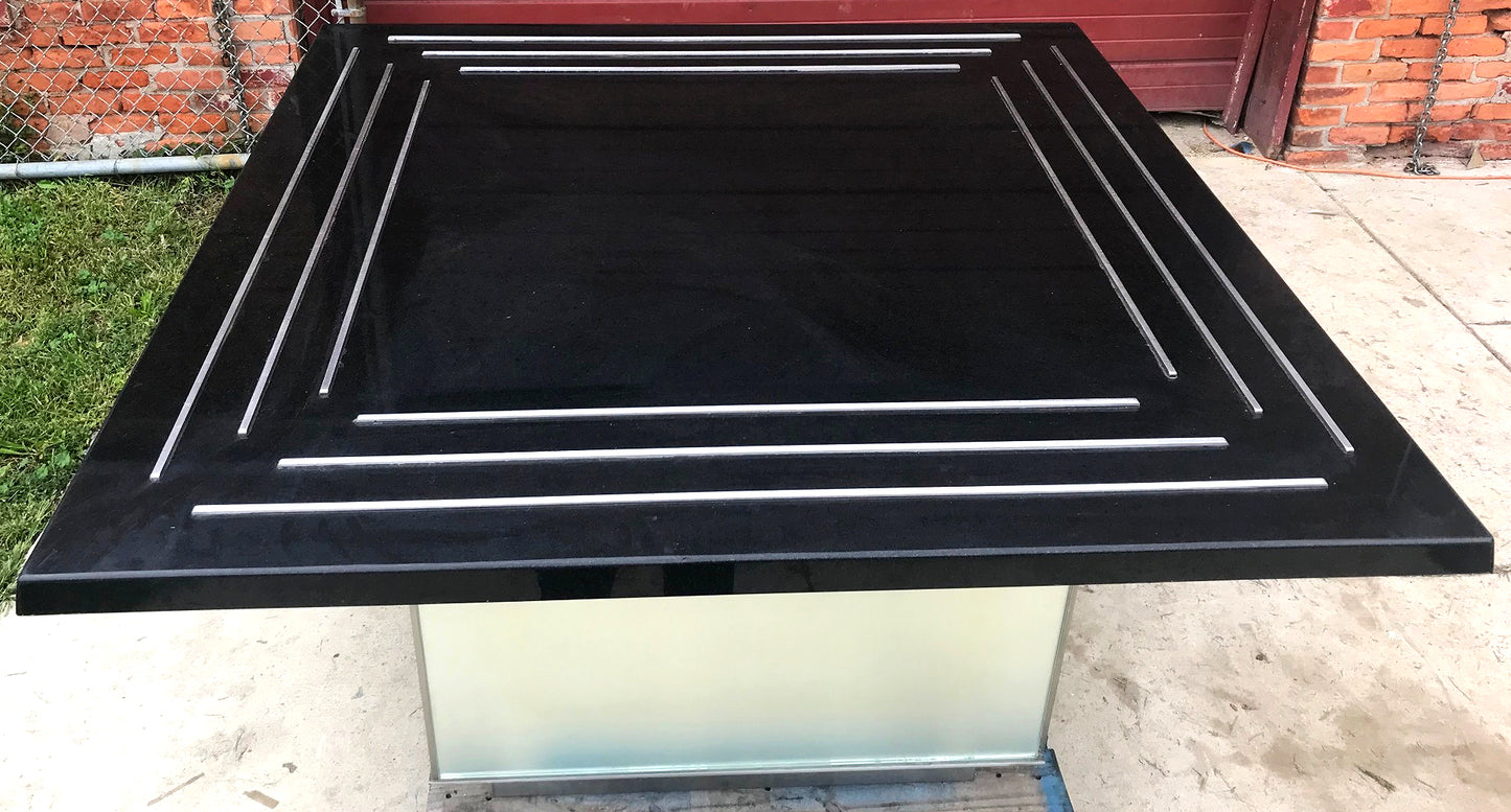 COVIDPICKUP DISPLAY MERCHANDISER 5x5' Foot BLACK GRANITE MEETING ISLAND FREESHIP