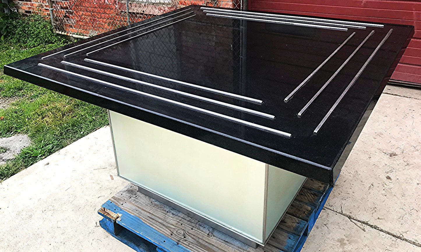 COVIDPICKUP DISPLAY MERCHANDISER 5x5' Foot BLACK GRANITE MEETING ISLAND FREESHIP