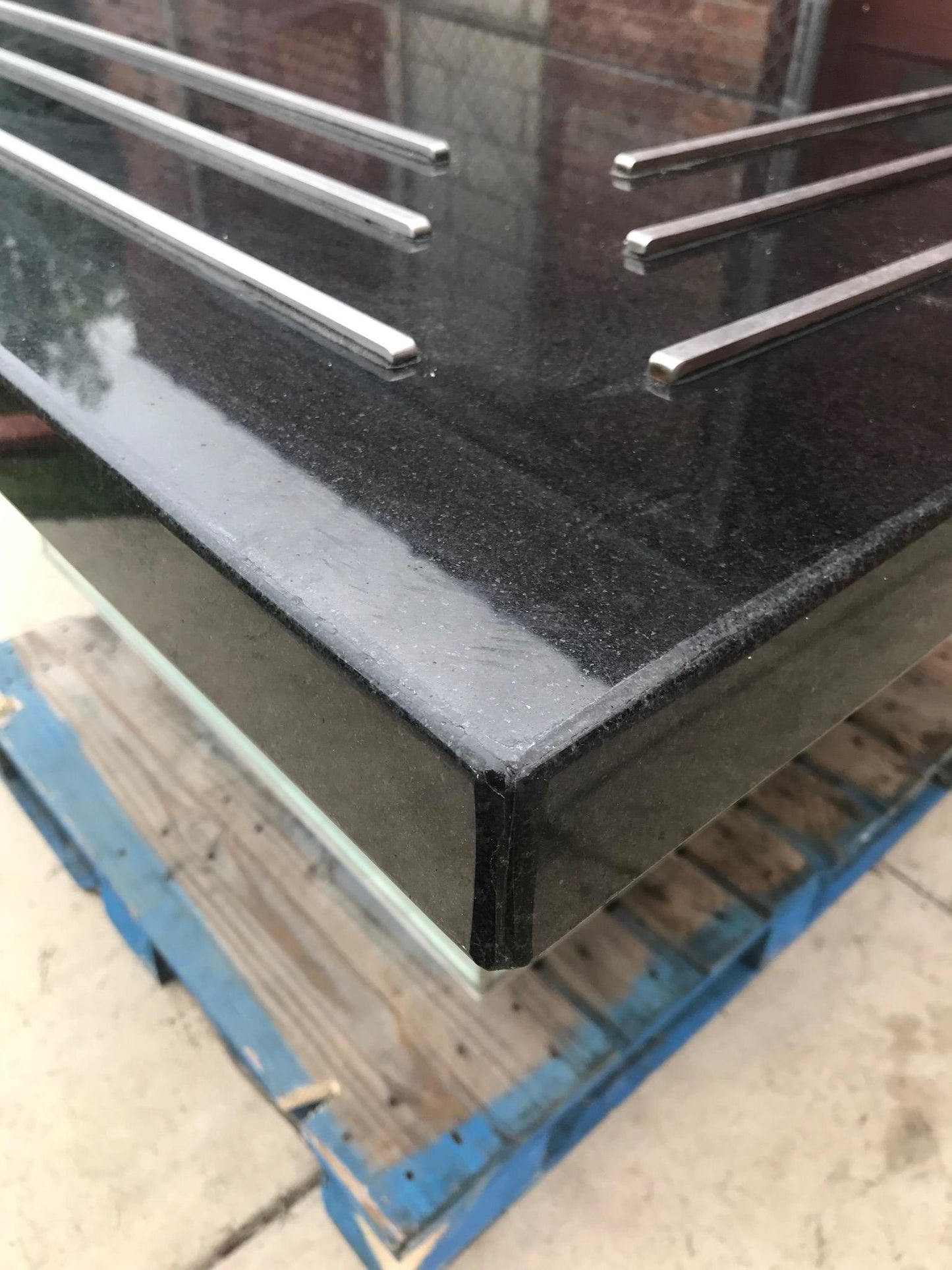 COVIDPICKUP DISPLAY MERCHANDISER 5x5' Foot BLACK GRANITE MEETING ISLAND FREESHIP