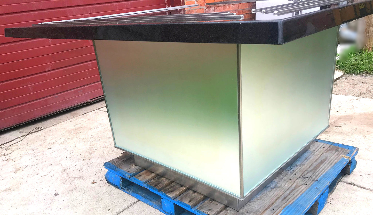 COVIDPICKUP DISPLAY MERCHANDISER 5x5' Foot BLACK GRANITE MEETING ISLAND FREESHIP