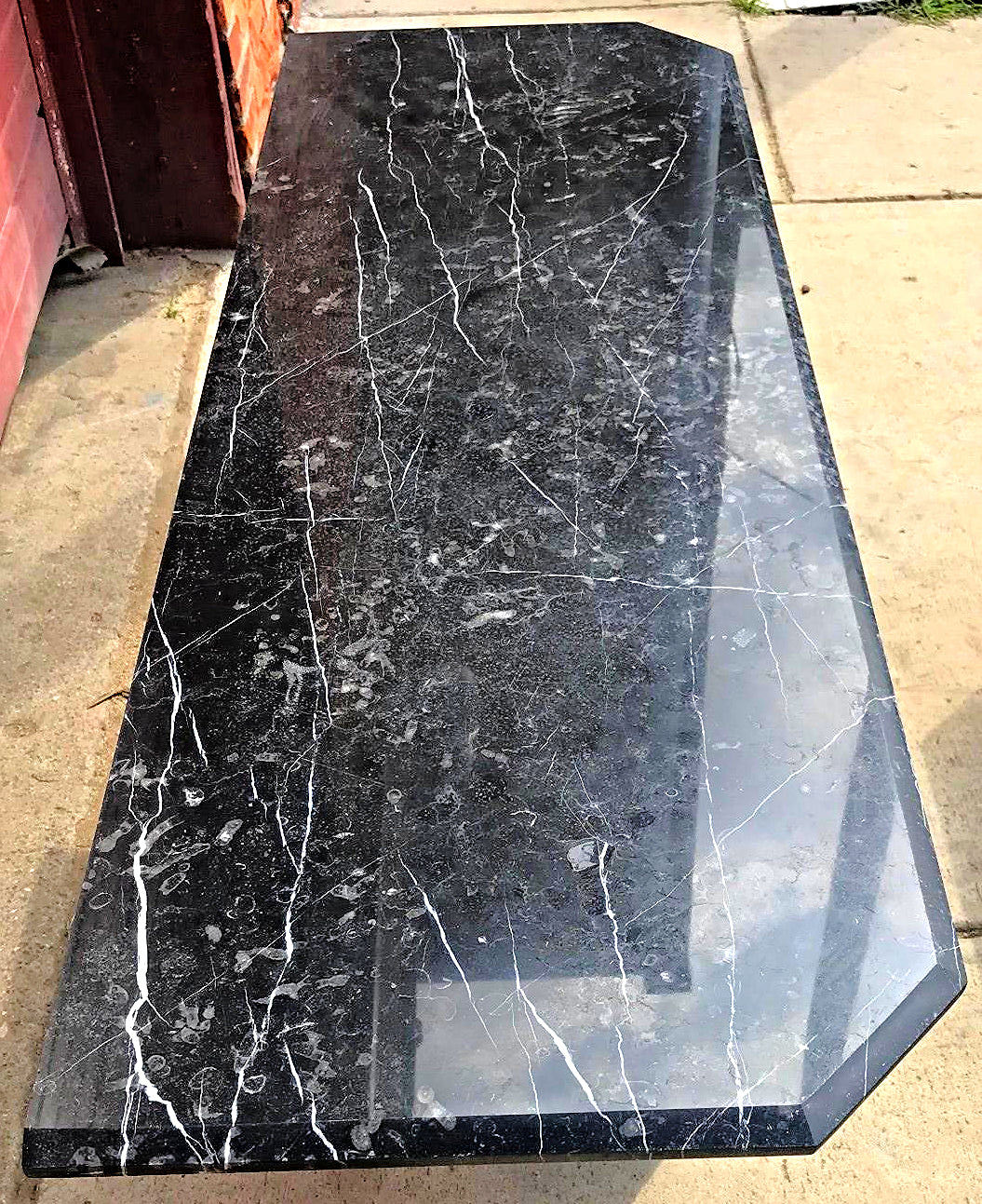 BLACK MARBLE TABLE CONSOLE with Base FREE SHIP