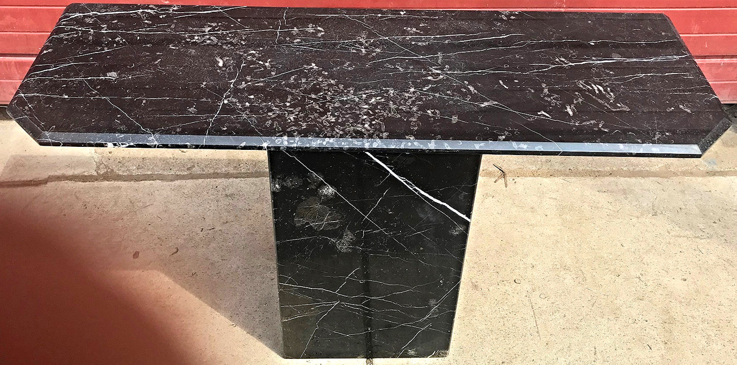 BLACK MARBLE TABLE CONSOLE with Base FREE SHIP