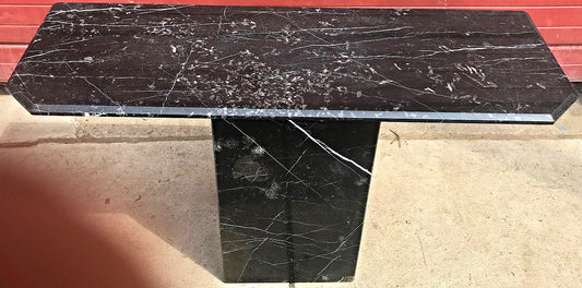 BLACK MARBLE TABLE CONSOLE with Base FREE SHIP