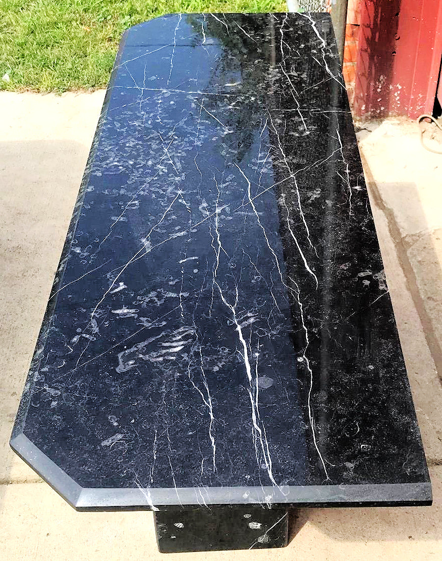 BLACK MARBLE TABLE CONSOLE with Base FREE SHIP