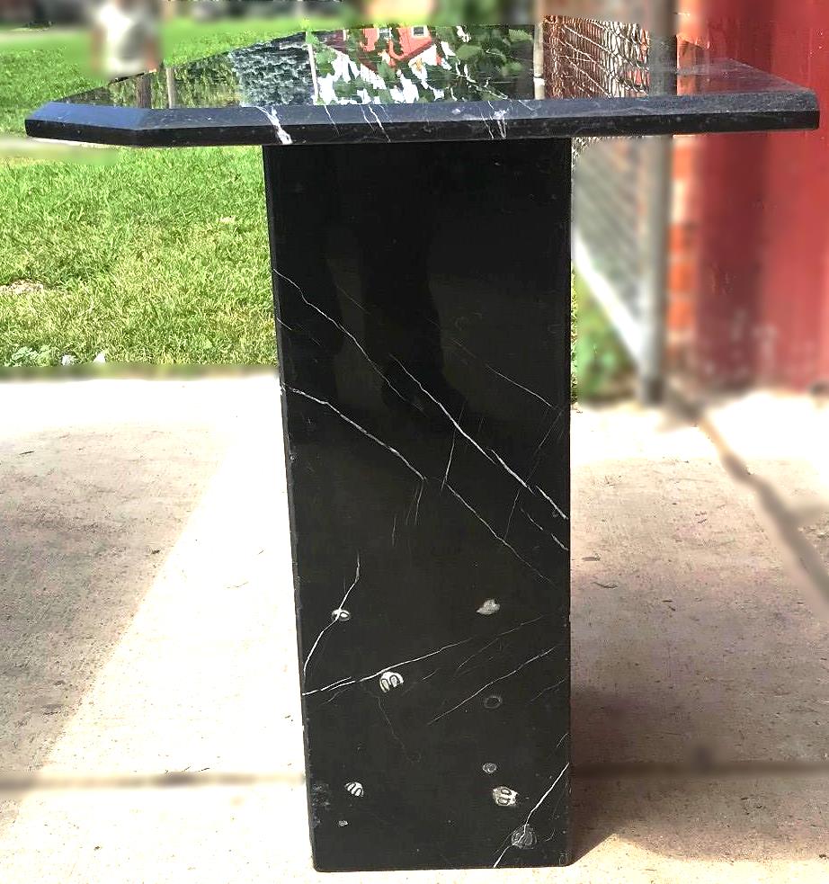 BLACK MARBLE TABLE CONSOLE with Base FREE SHIP