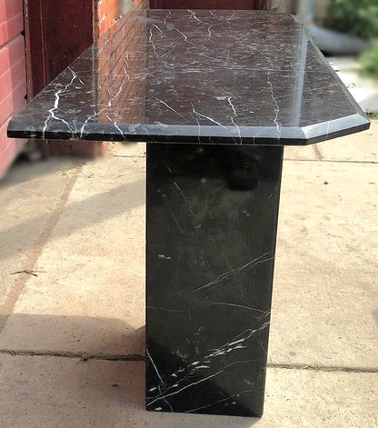 BLACK MARBLE TABLE CONSOLE with Base FREE SHIP