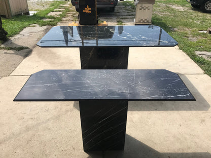 BLACK MARBLE TABLE CONSOLE with Base FREE SHIP