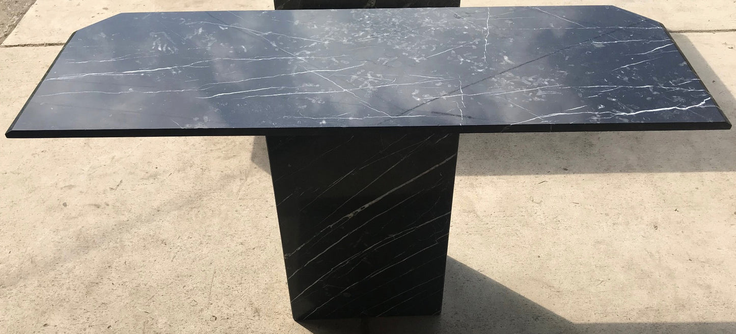 BLACK MARBLE TABLE CONSOLE with Base FREE SHIP