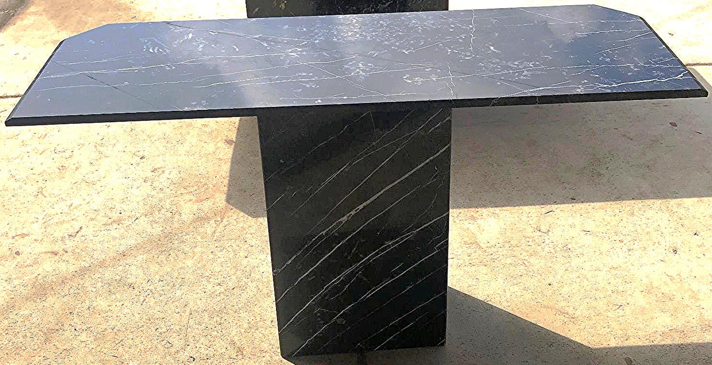 BLACK MARBLE TABLE CONSOLE with Base FREE SHIP