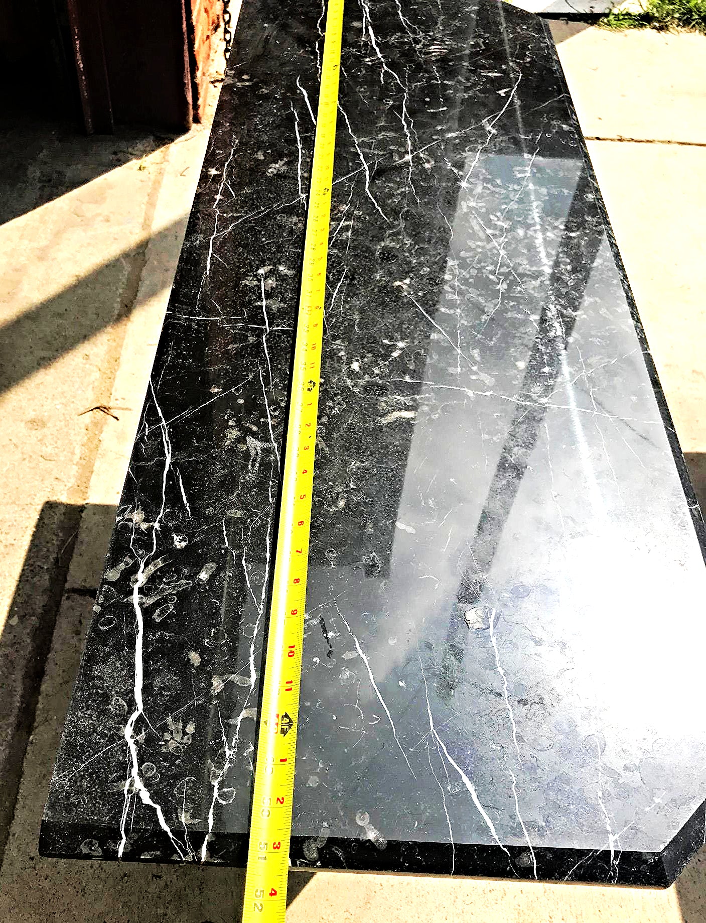 BLACK MARBLE TABLE CONSOLE with Base FREE SHIP