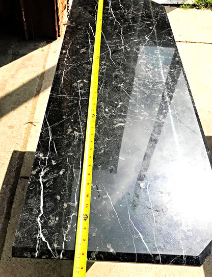 BLACK MARBLE TABLE CONSOLE with Base FREE SHIP