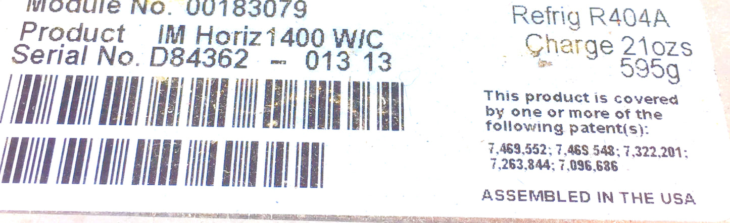 FOLLETT HORIZON IM HORIZON HCC1400W 3FBI CHEWBLET ICE MACHINE & MANUAL FREE SHIP