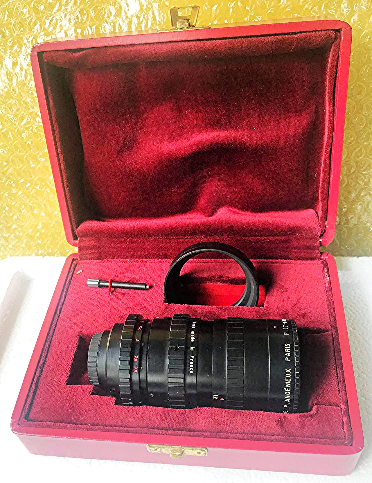 P ANGENIEUX F.17-68 ZOOM TYPE 4 X 17B COMPLETE with CASE Black Version FREE SHIP