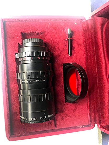 P ANGENIEUX F.17-68 ZOOM TYPE 4 X 17B COMPLETE with CASE Black Version FREE SHIP