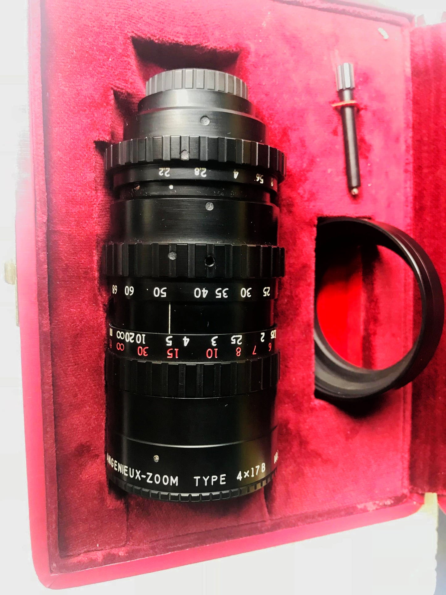 P ANGENIEUX F.17-68 ZOOM TYPE 4 X 17B COMPLETE with CASE Black Version FREE SHIP