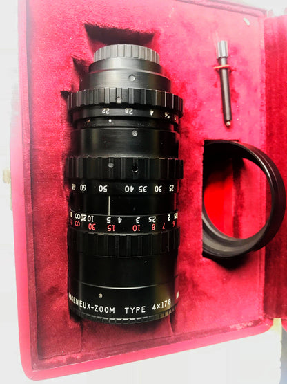 P ANGENIEUX F.17-68 ZOOM TYPE 4 X 17B COMPLETE with CASE Black Version FREE SHIP