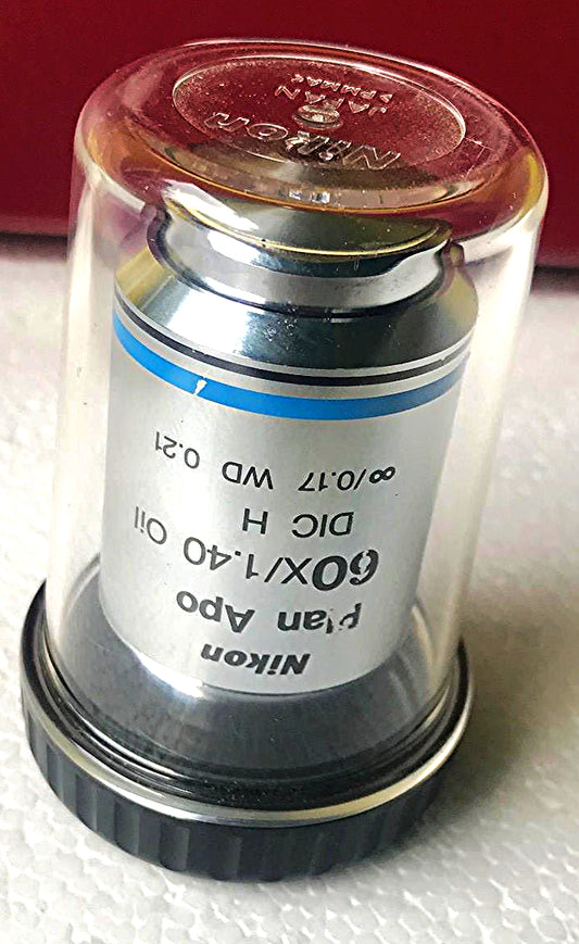 NIKON PLAN APO 60X/1.40 OIL WD 0.21 OBJECTIVE Eclipse Microscope E200 E400 E600