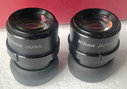 PAIR of NIKON CFIUW 10 x 25 EYEPIECEs for ECLIPSE MICROSCOPE E200 E400 E600