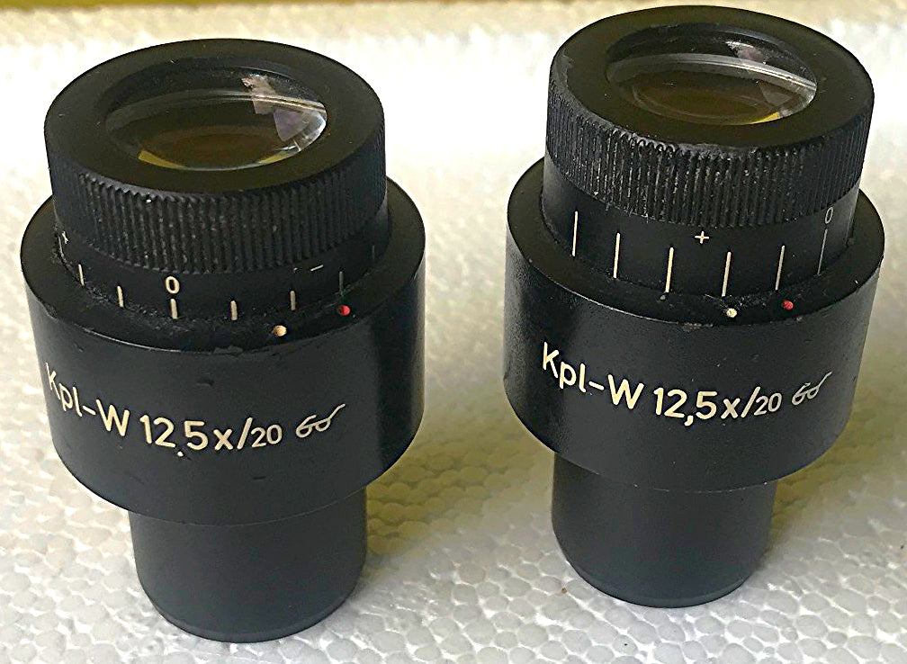 PAIR of ZEISS 45 41 48-9903 Kpl-W 12,5 x/20 EYEPIECEs for MICROSCOPE