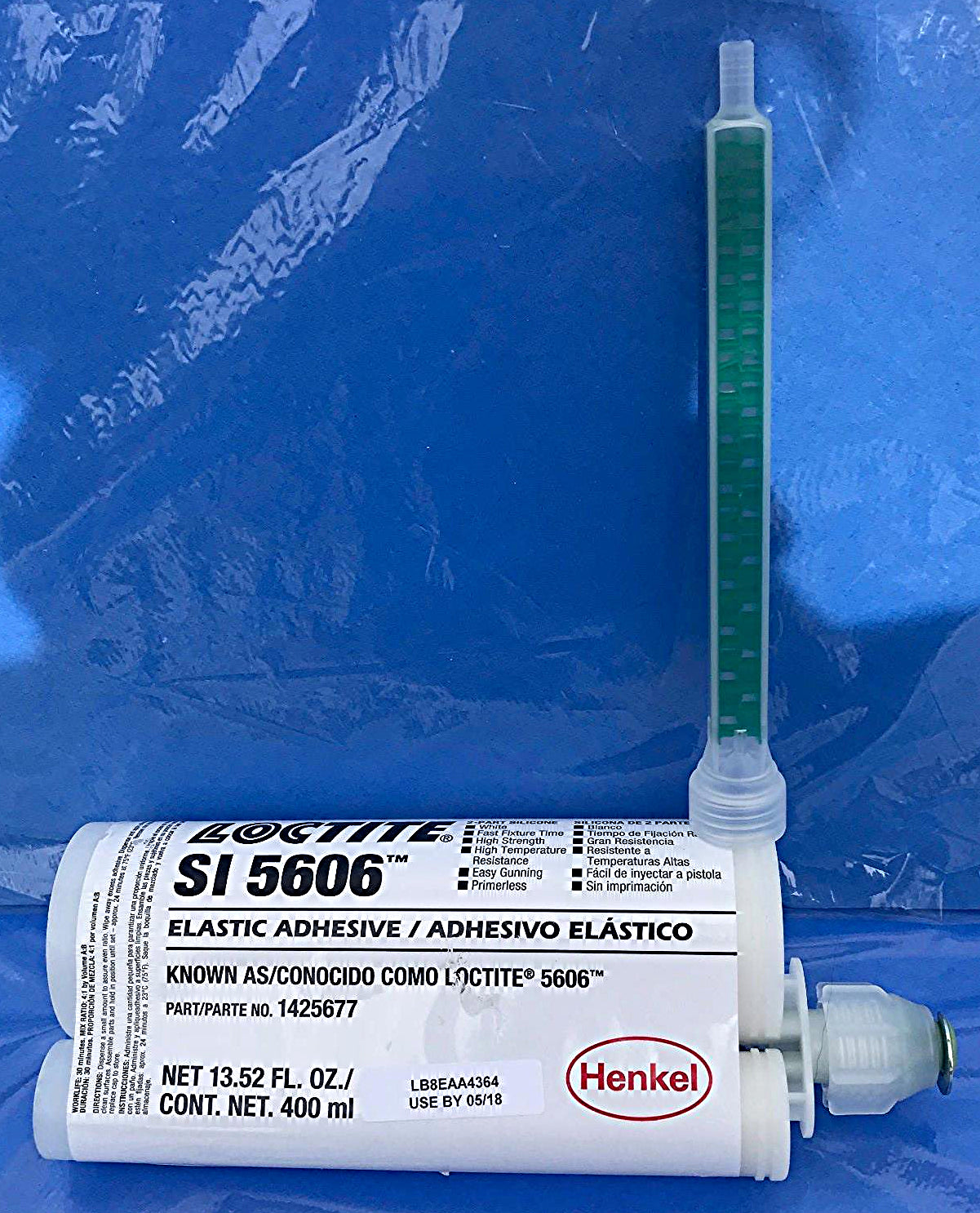 LOCTITE SI 5606 SILICONE ELASTIC ADHESIVE USE BY 05/18 w STATIC MIXER FREE SHIP