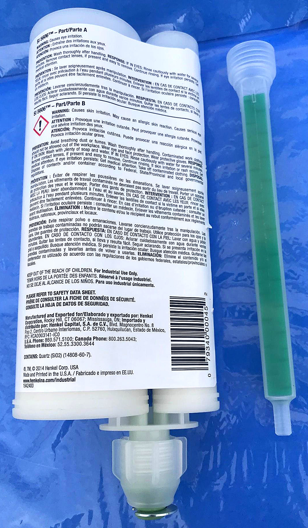 LOCTITE SI 5606 SILICONE ELASTIC ADHESIVE USE BY 05/18 w STATIC MIXER FREE SHIP