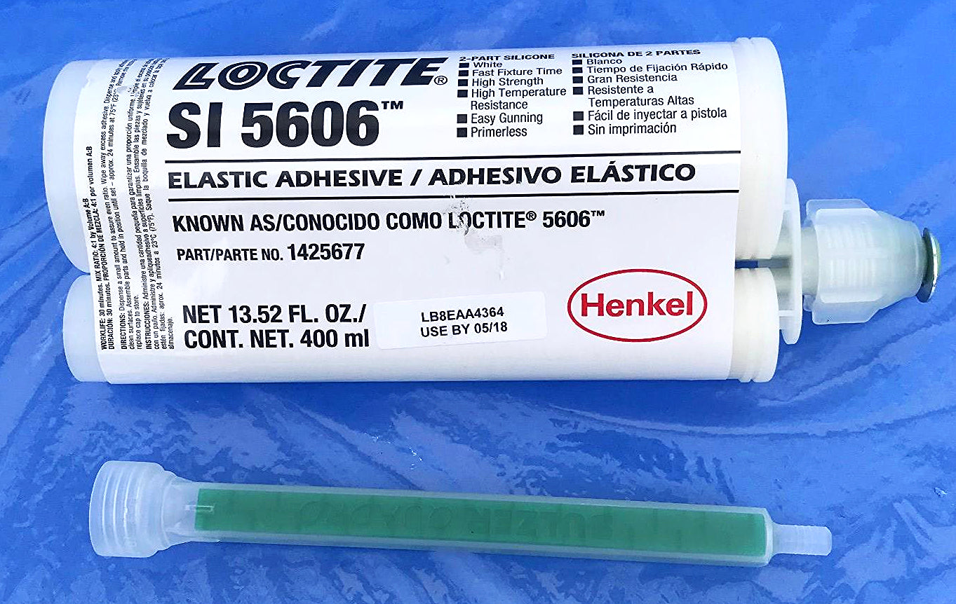 LOCTITE SI 5606 SILICONE ELASTIC ADHESIVE USE BY 05/18 w STATIC MIXER FREE SHIP