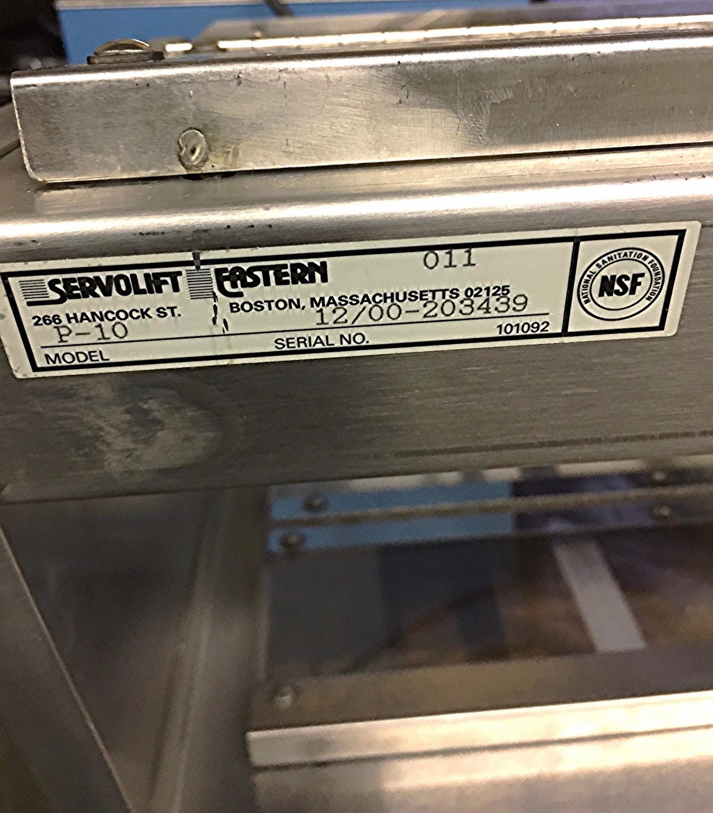 PIPER SERVOLIFT EASTERN P-10 SILVERWARE DISPENSER STAINLESS STEEL