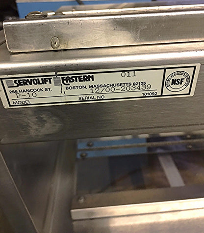 PIPER SERVOLIFT EASTERN P-10 SILVERWARE DISPENSER STAINLESS STEEL